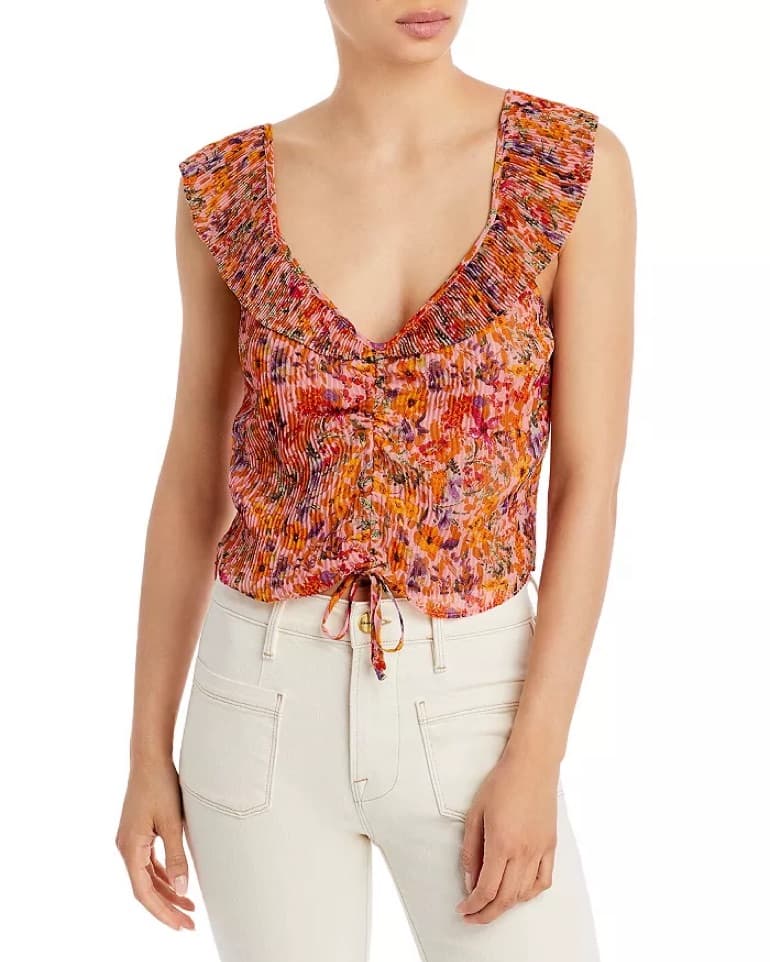 Rue Printed Pleated Top - Image 1