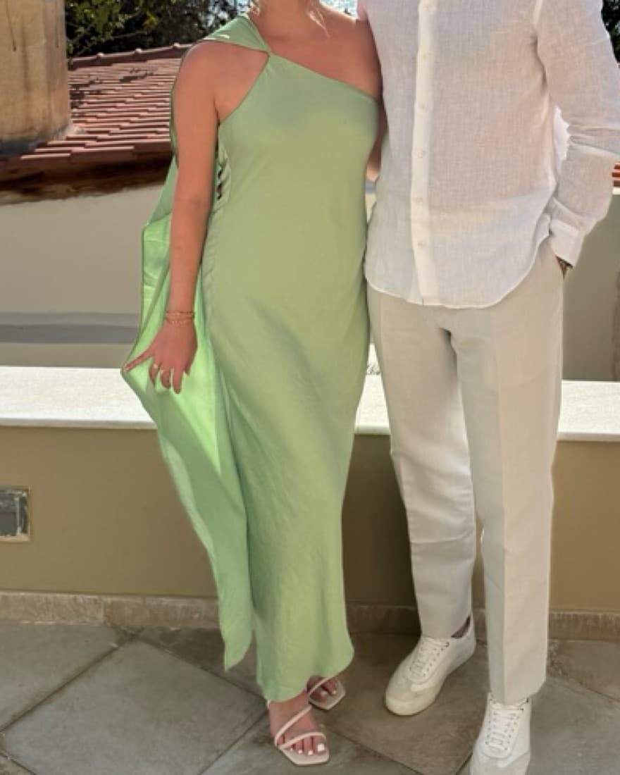 Asymmetric Dress - Sage Green - Image 5