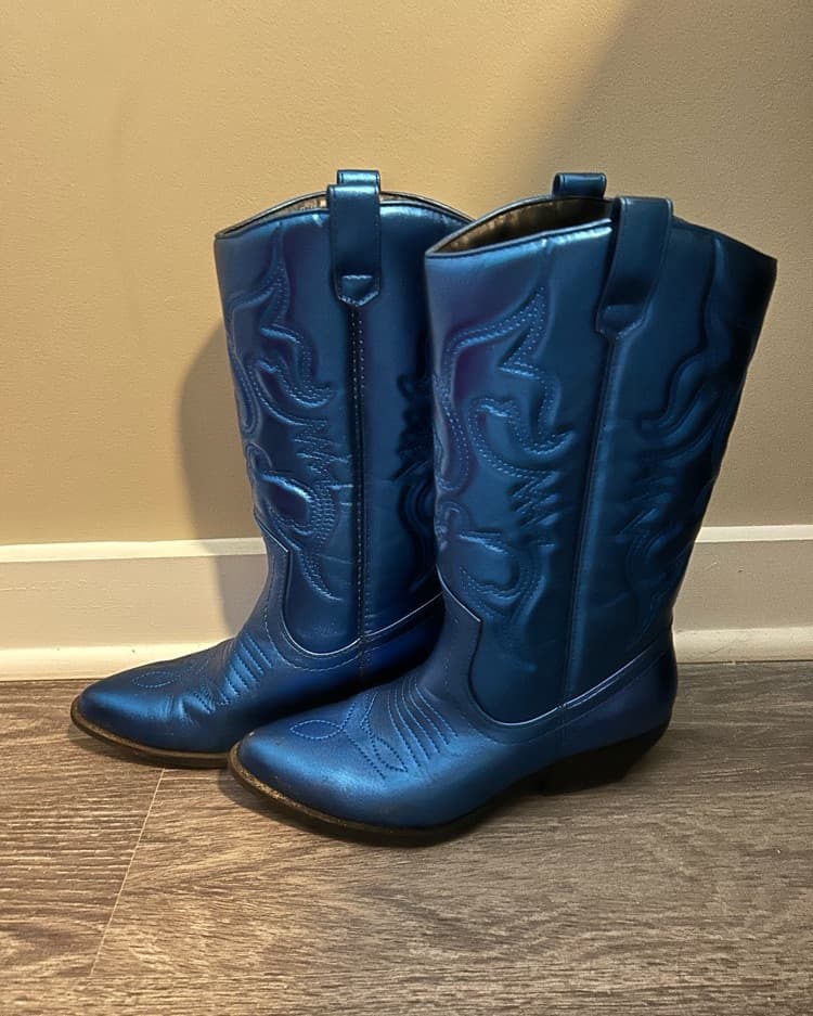 Metallic Blue Cowgirl Boots  - Image 2