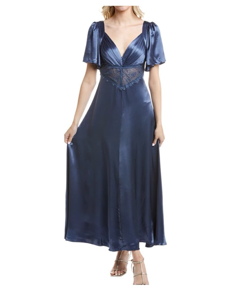 ASTR the Label Blue Satin Aurelia Dress - Image 4