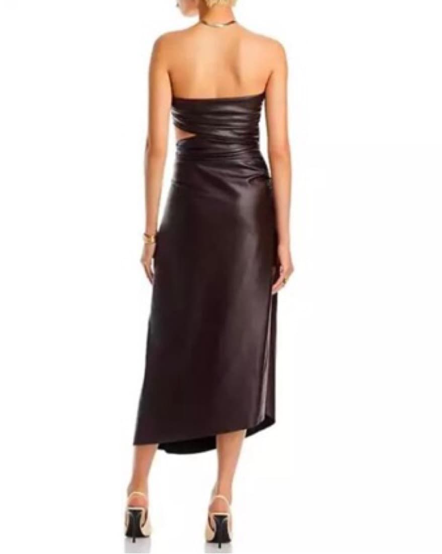 A.L.C Brown Leather Midi Dress  - Image 2