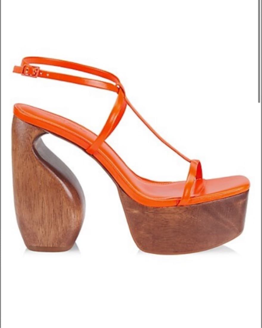 Cult Gaia Orange T-strap Platform Sandal - Image 1