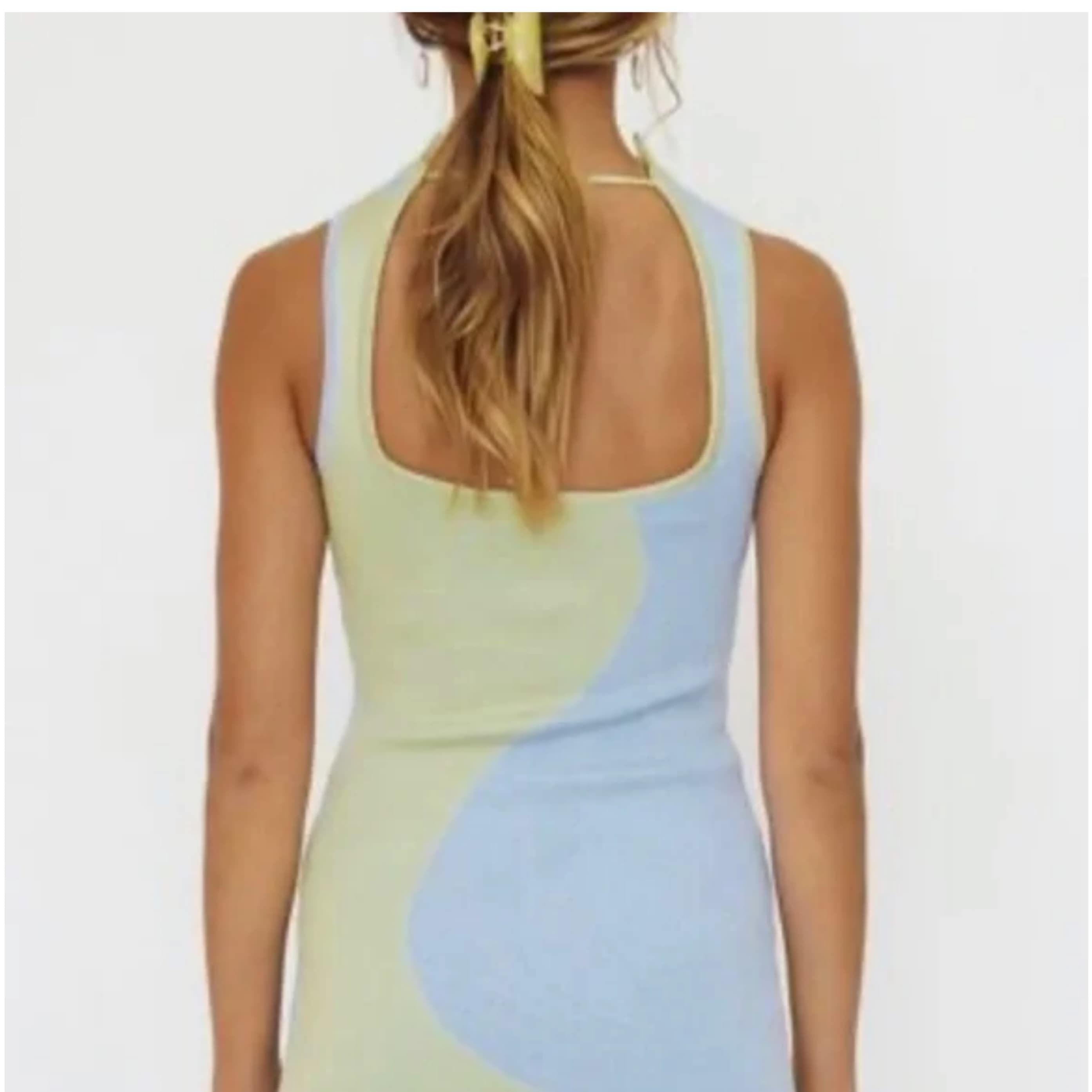 Mini Bodycon Blue And Green Dress - Image 3