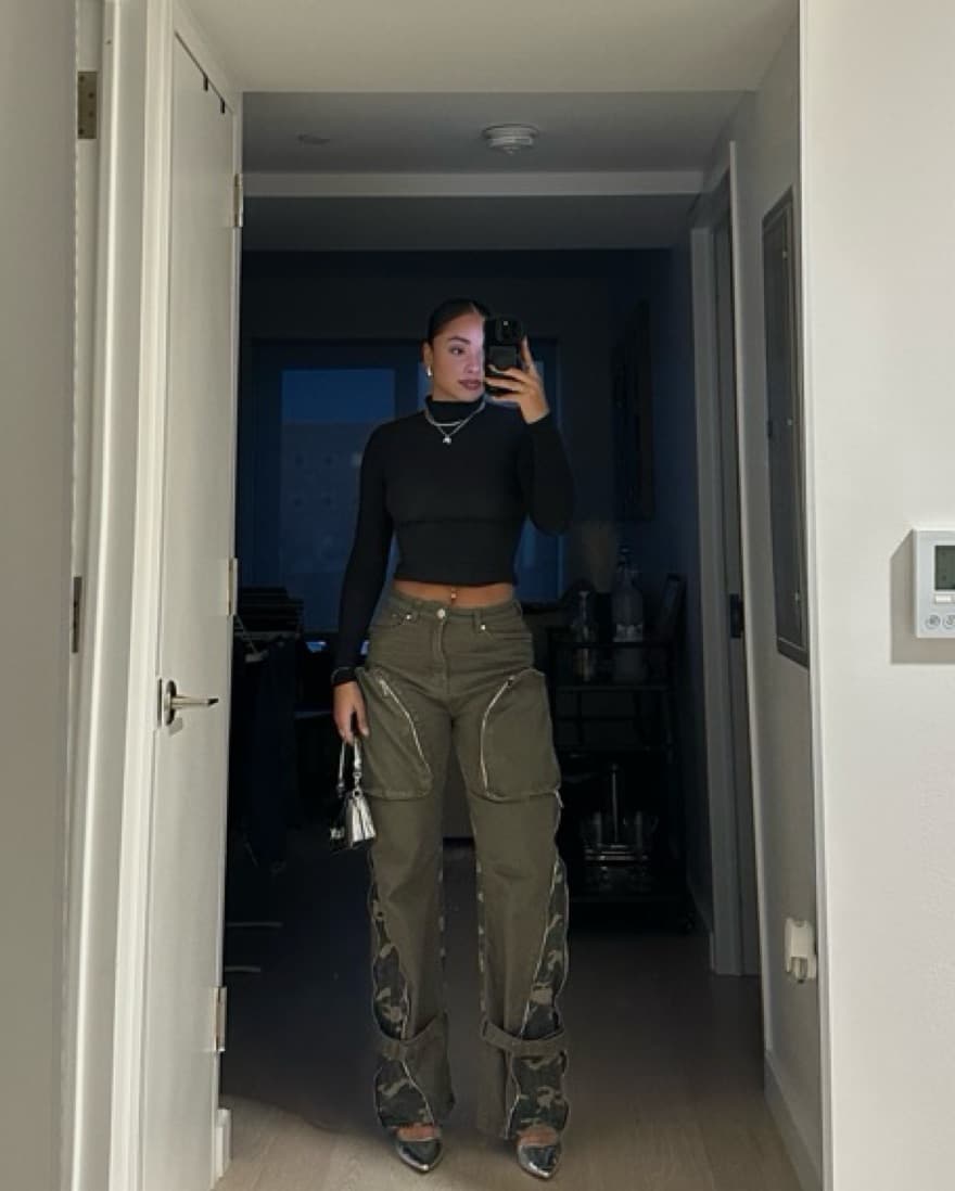 Maniere De Vior-Zip Detail Cargo Pants  - Image 1