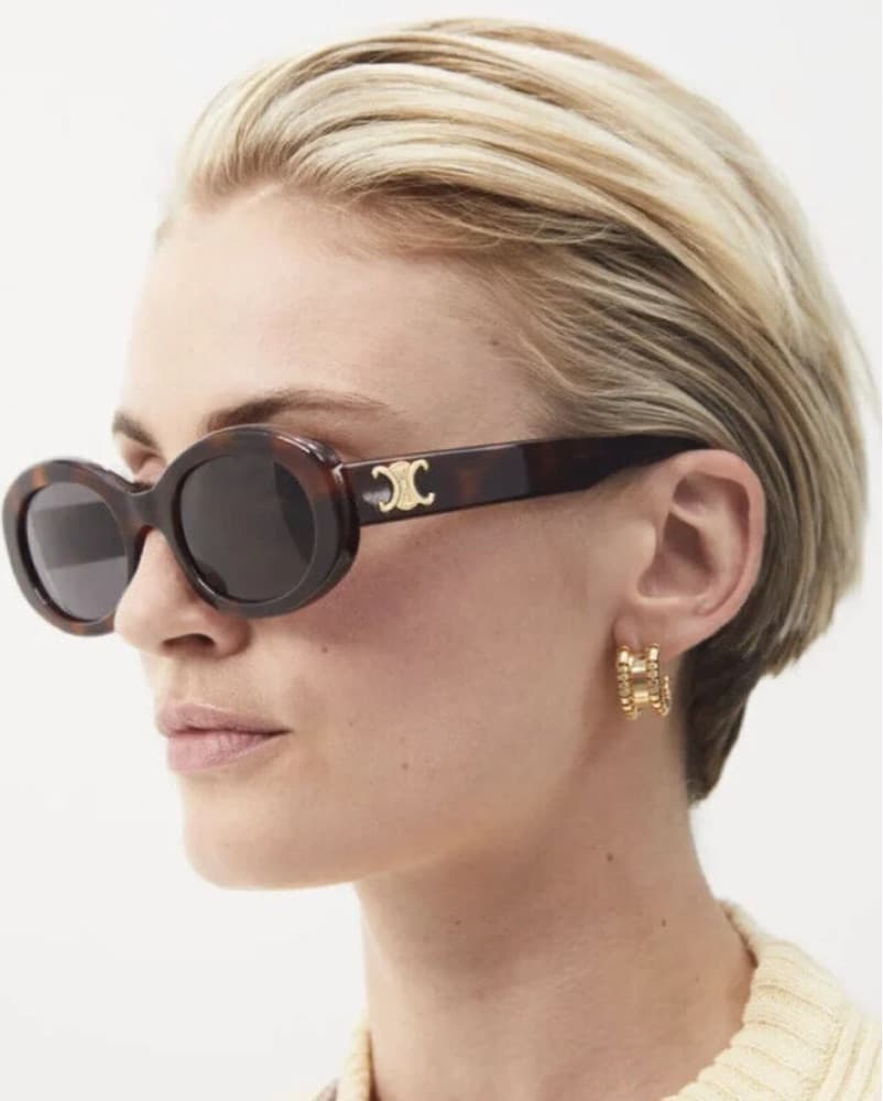 Celine Tortoiseshell Oval Sunglasses - Image 1