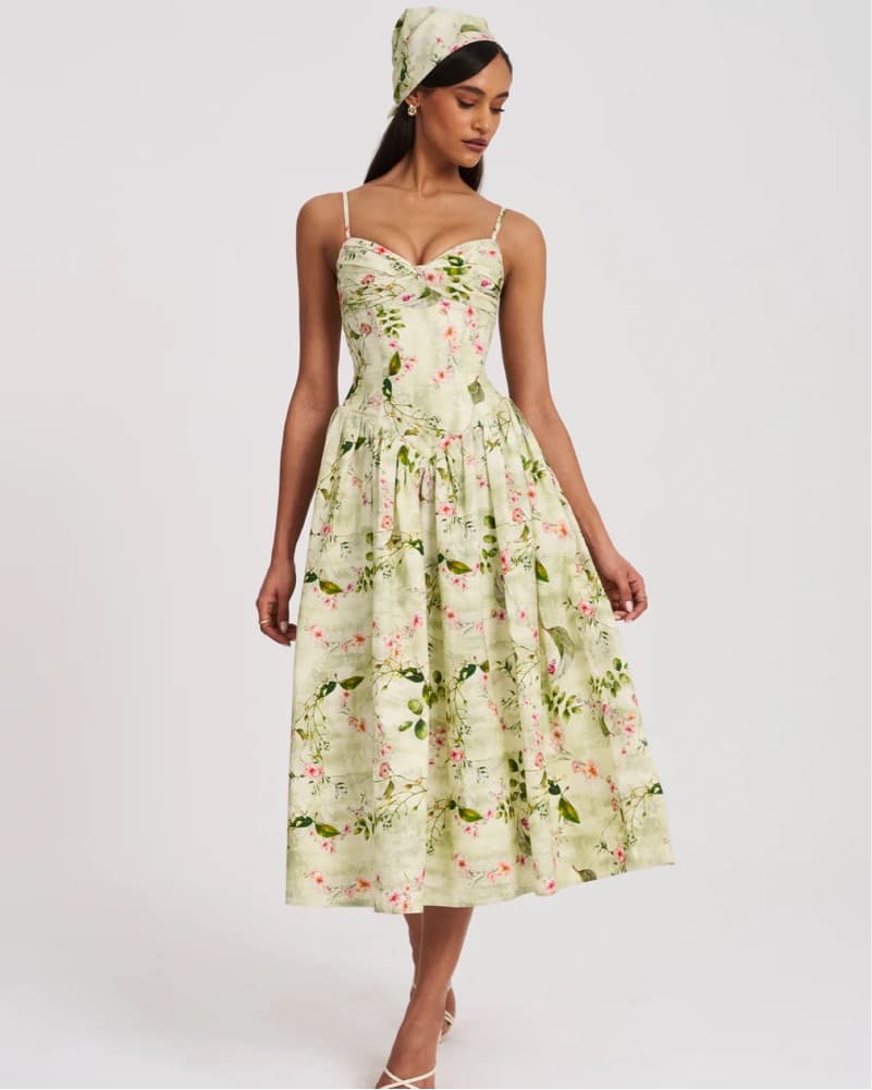 Miss Circle Feminine Floral Midi Dress - Image 3