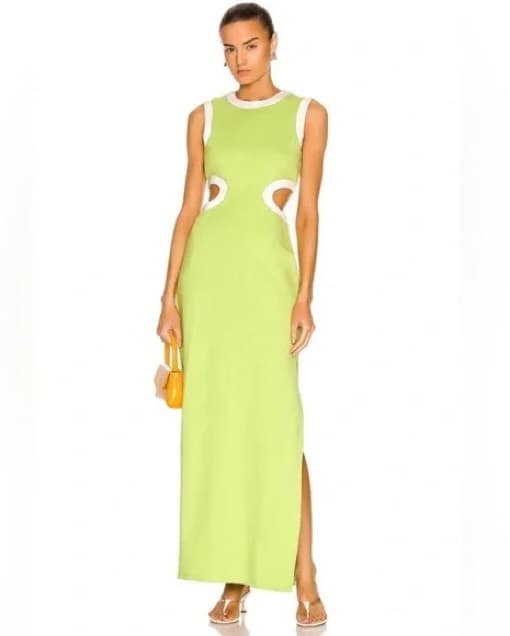 STAUD Dolce Cutout Jersey Maxi Dress - Image 4
