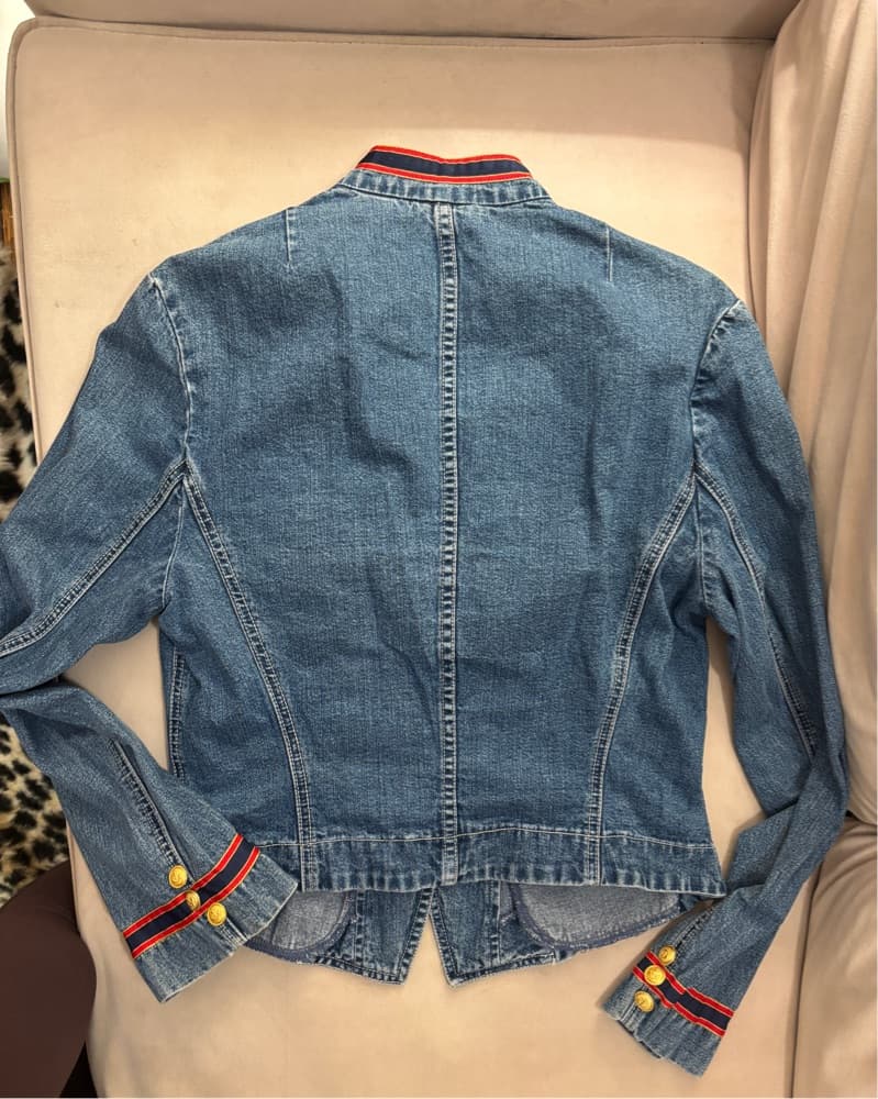 Vintage 1970s Denim Military Jacket - Image 3