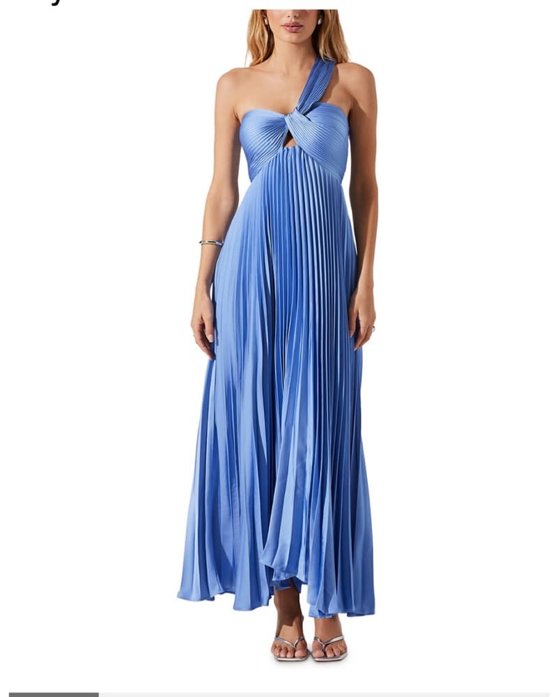 Rasya One Shoulder Pleated Maxi Dress - Image 1