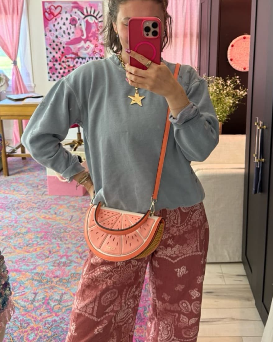 Novelty Wicker Handle/Crossbody Bag - Image 6