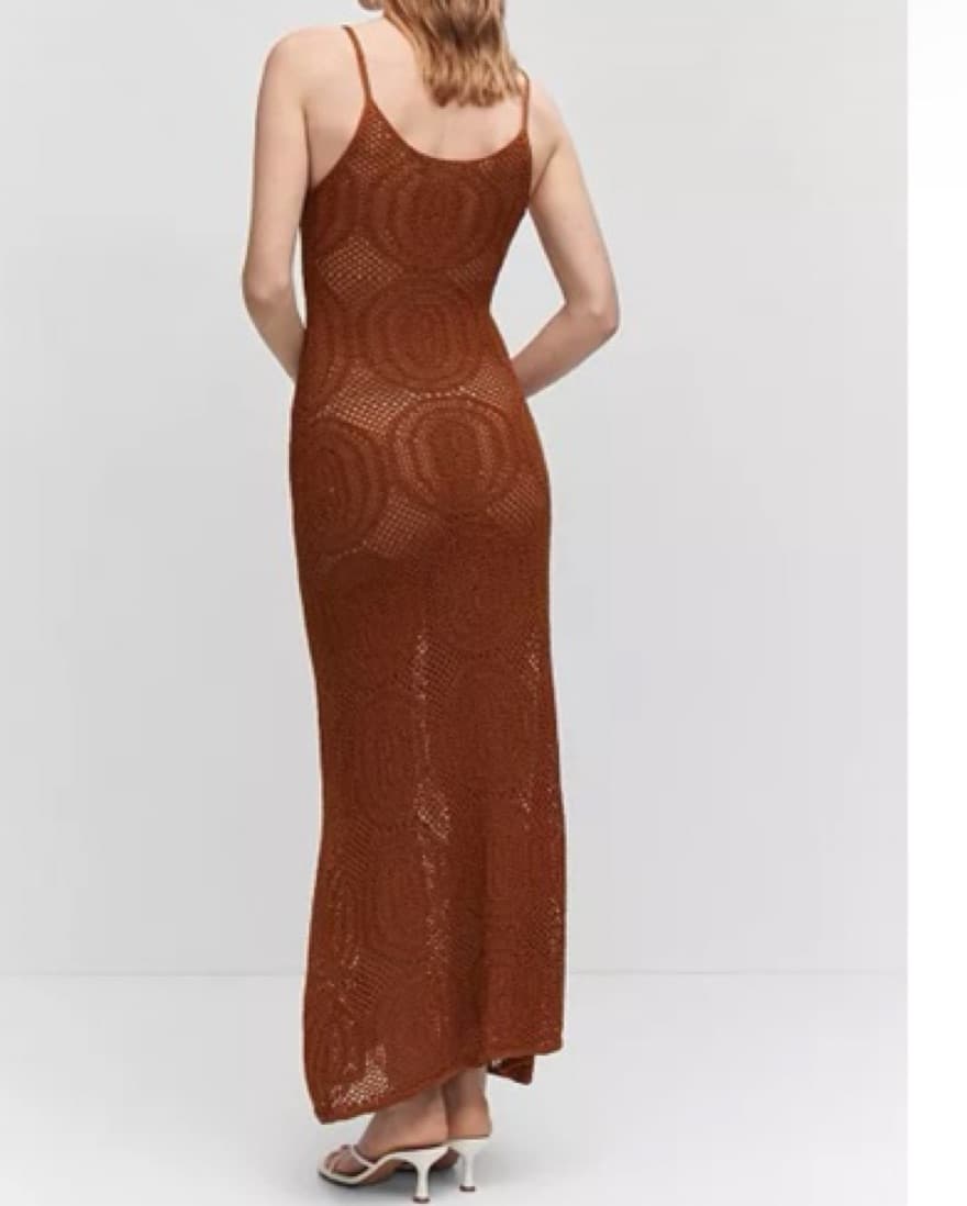 Brown Crochet Dress - Image 5