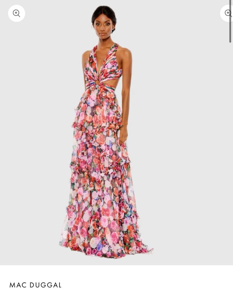 Mac Duggal Flower Cut Out Romantic Dress - Image 4