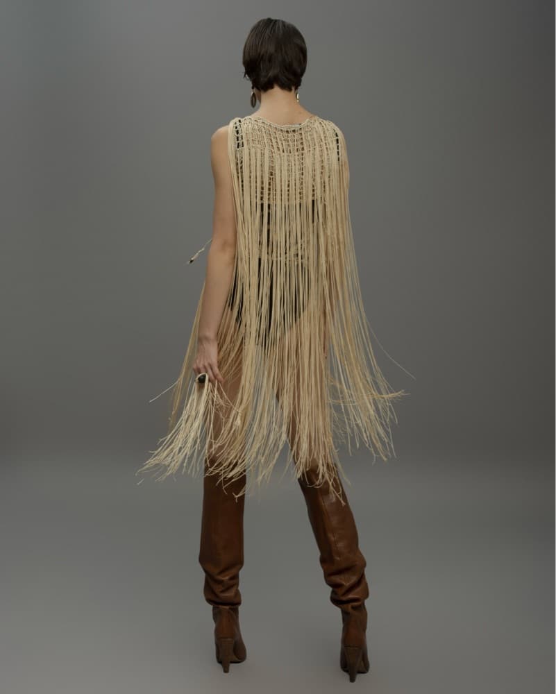 Sadh Advik Crochet Gillet in Gold - Image 1