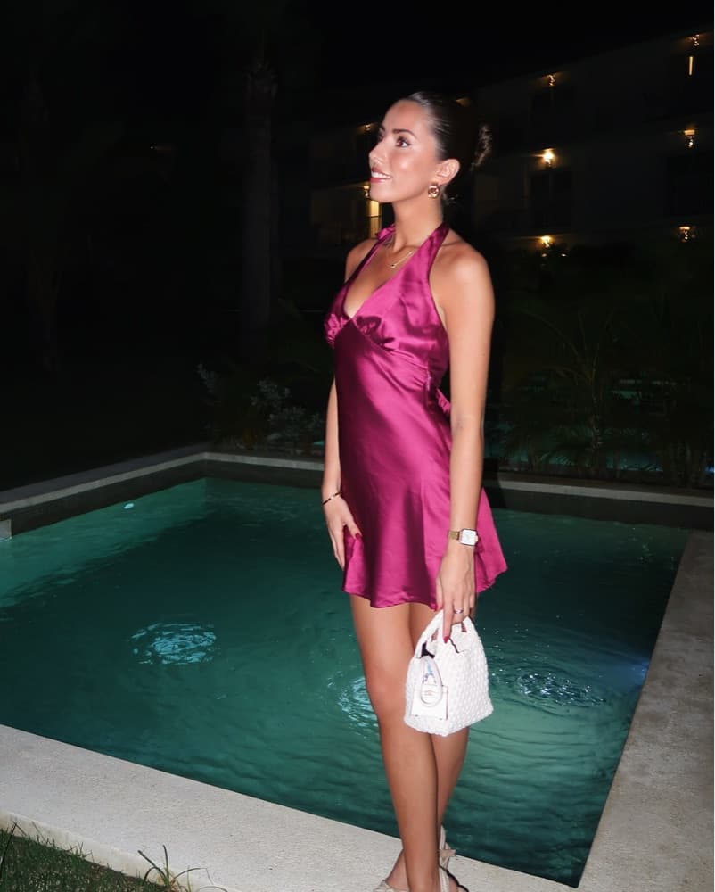 Pink Silk Mini Dress Pepper Mayo - Image 1