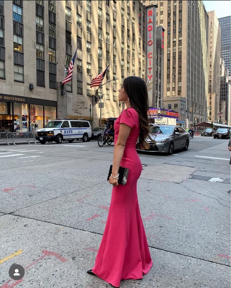 Zac Posen Pink Gown Cap Sleeve - Image 1
