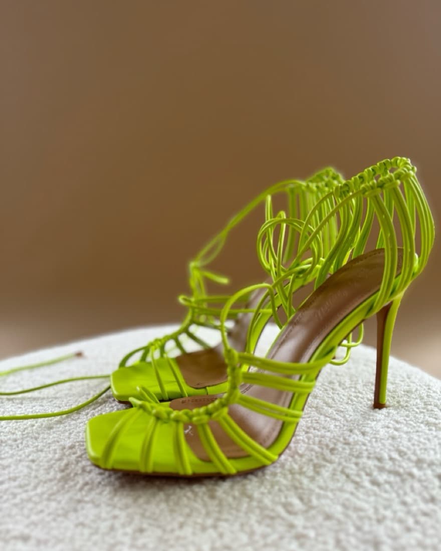 Lime Green Strappy Heel Sandals  - Image 3