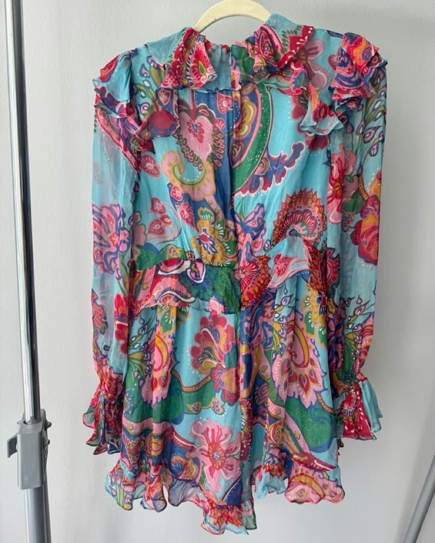 Zimmermann Romper Blue Multicolor Sz 2 - Image 5