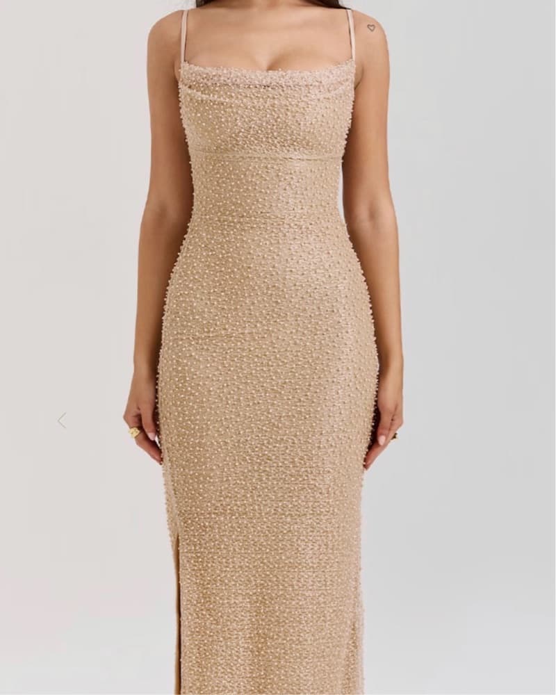 Elegant Champagne House of CB Dress - Image 2