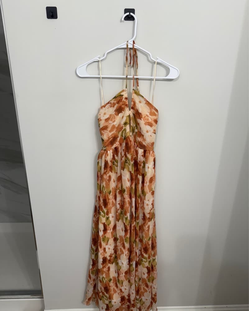 Floral Halter Maxi Dress - Image 1