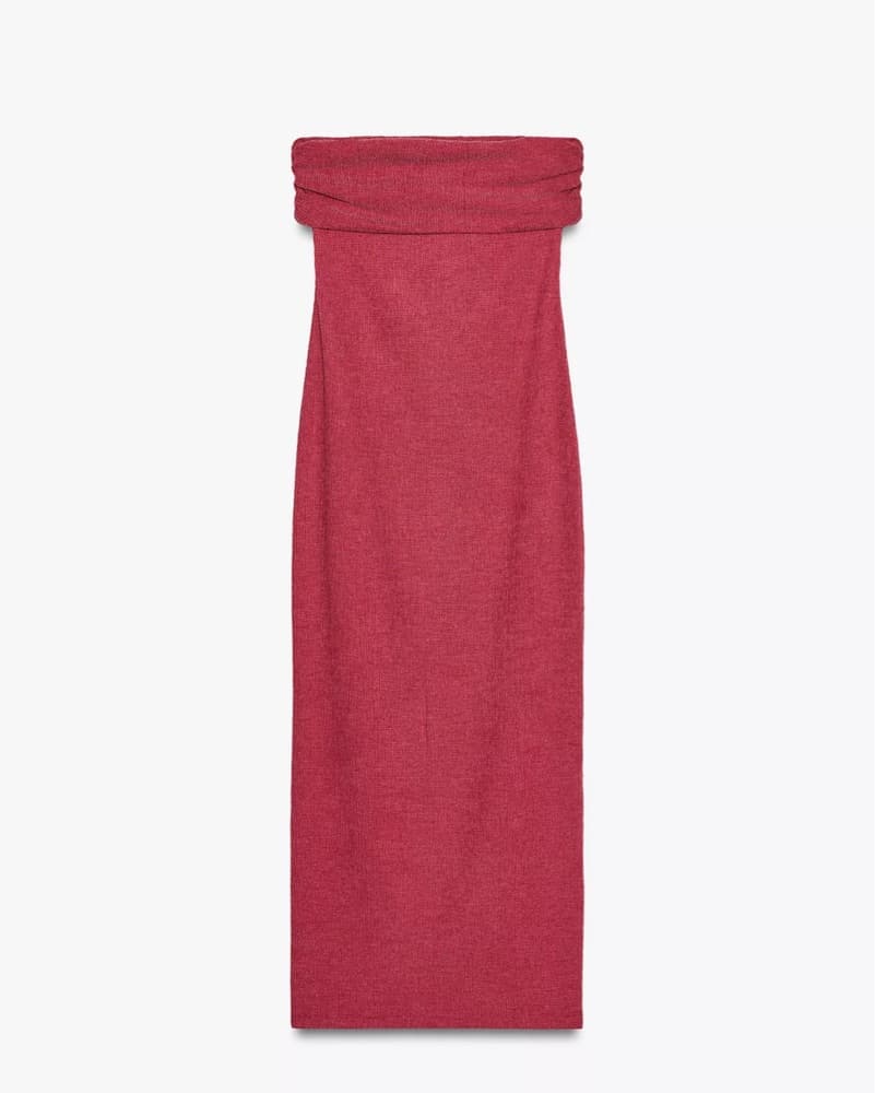 Zara Pink/Fuchsia Sleeveless Midi Dress - Image 1
