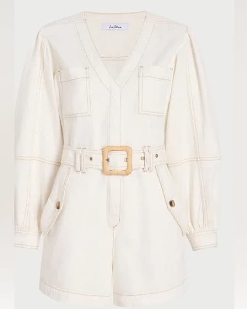 White Denim Romper - Image 3