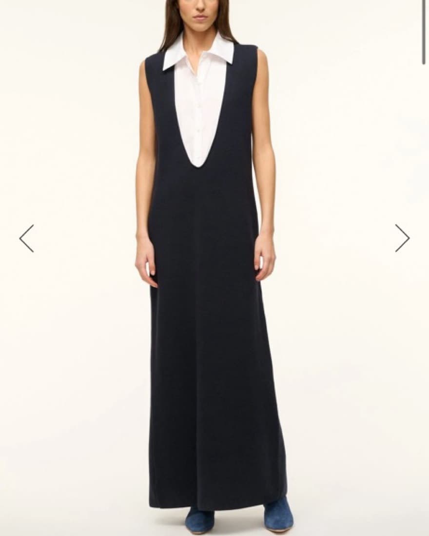 Staud Leslie Dress Navy - Image 2