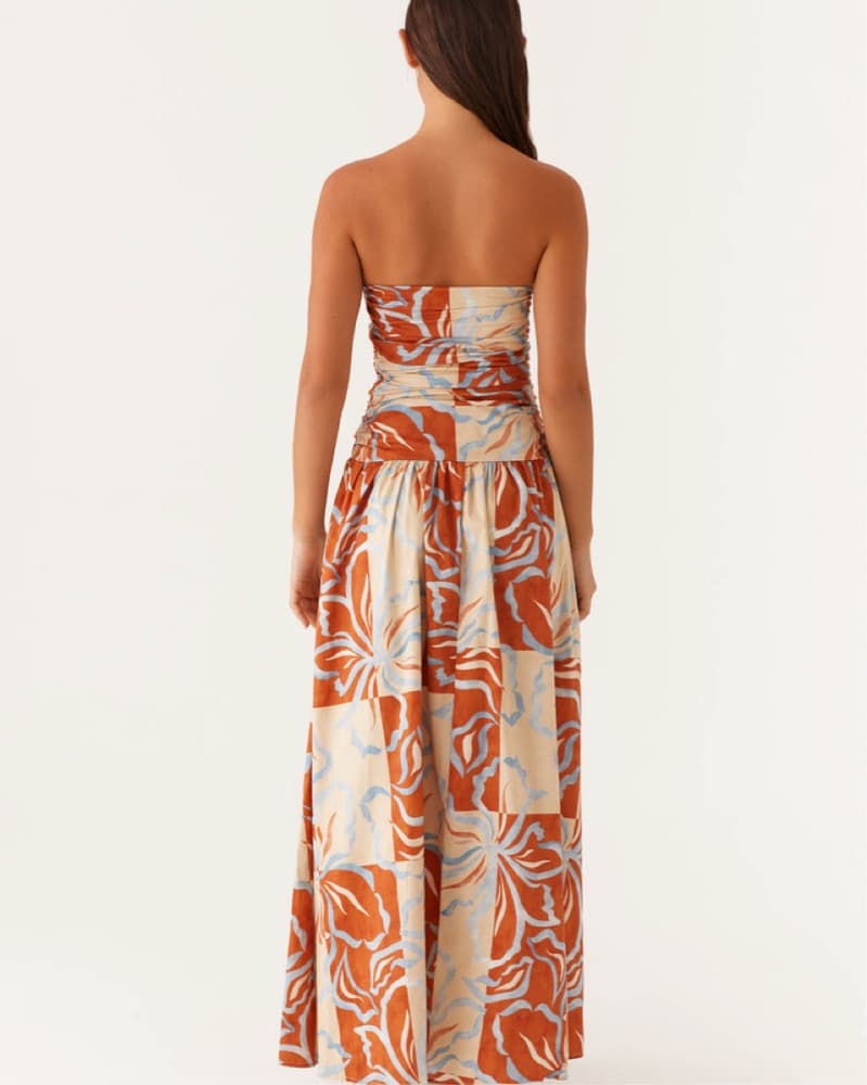 Carmel Maxi Dress - Orange Blue Floral - Image 2