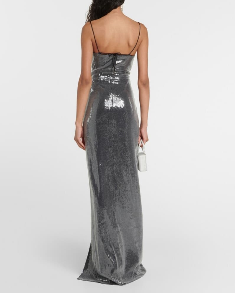 ROTATE silver sequin long dress - Image 3