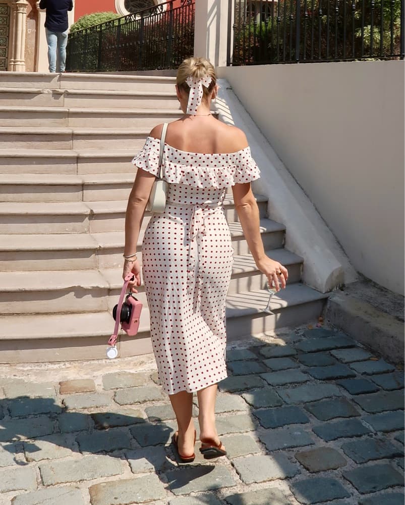 Charming Polka Dot Midi Dress - Image 2