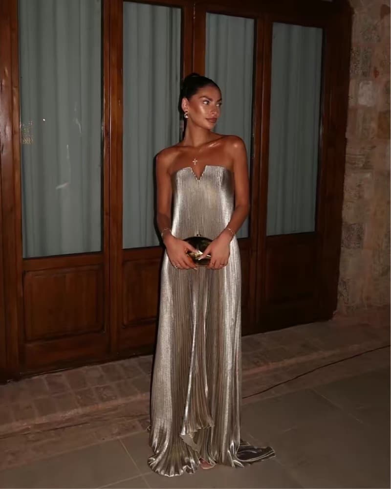 Lidee Black Tie Gown - Gold Shimmer  - Image 1