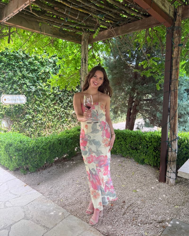 Vibrant Floral Maxi Dress with Scarf - Image 2