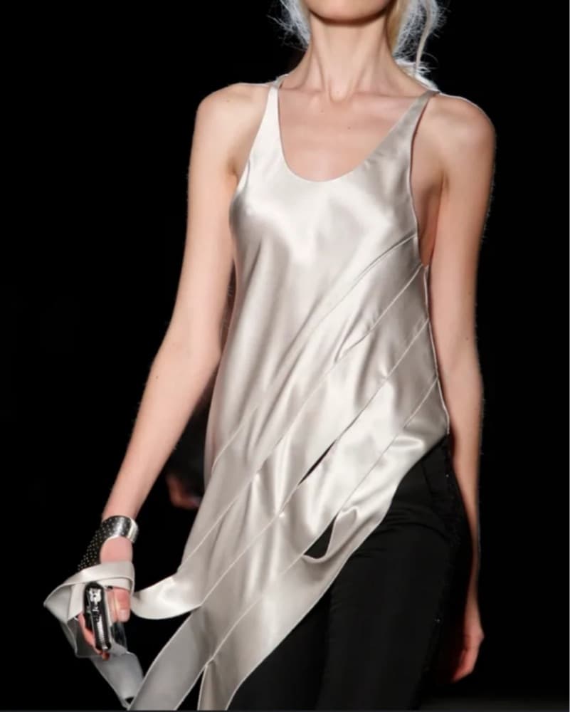 Alexander Wang Runway Silver Silk Top  - Image 3
