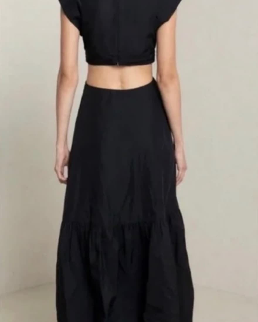 Jason Wu Black/Tan Floral Cut Out Maxi - Image 3