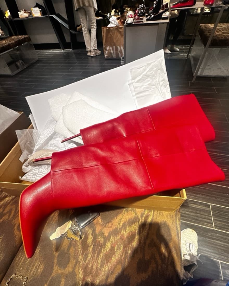 Steve Madden Red Stiletto Boots - Image 2