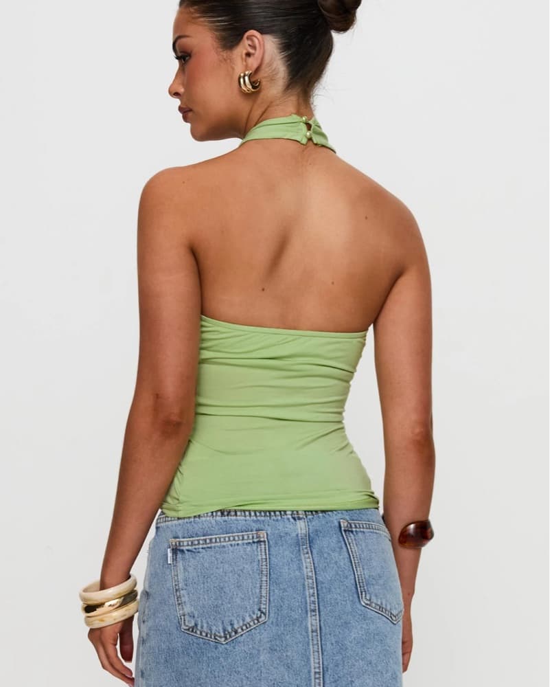 Vibrant Green Halter Top - Image 3