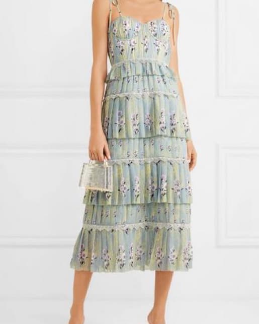 Self-Portrait Floral Tiered Midi Dress - Image 2