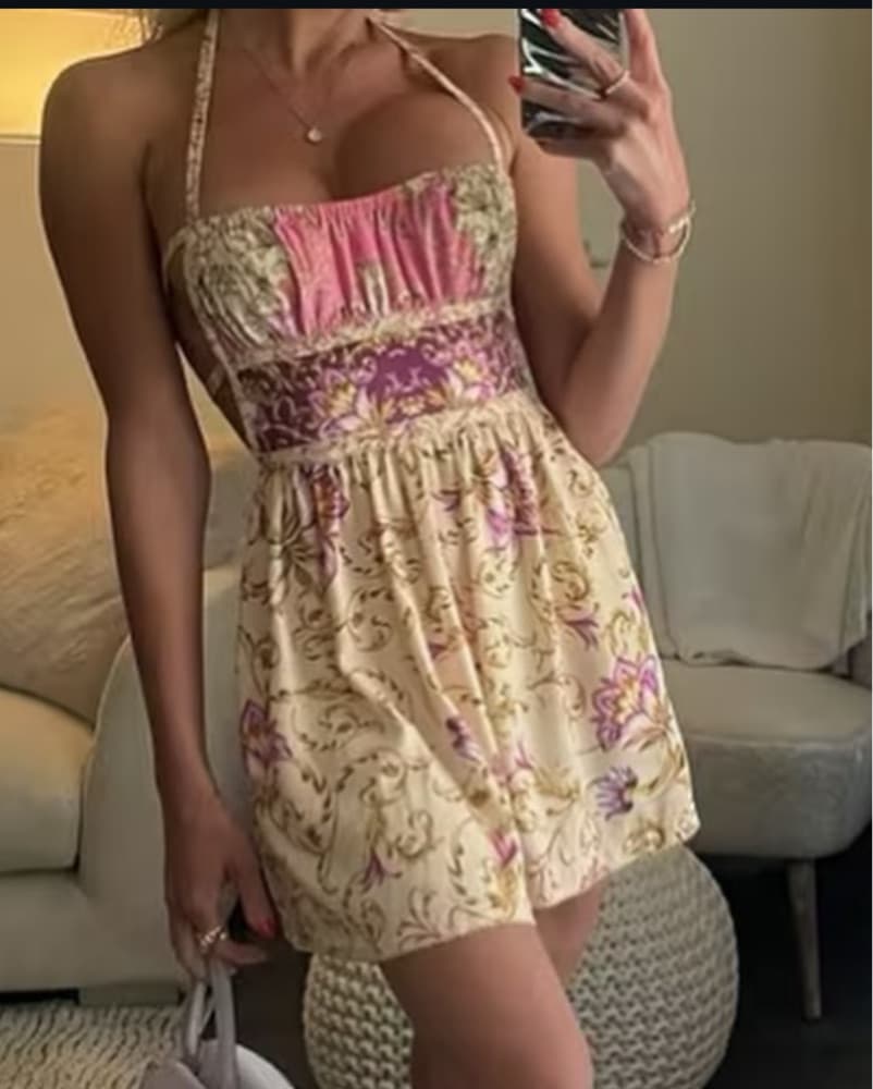 Logan Mini Dress- Pink/multi - Image 4