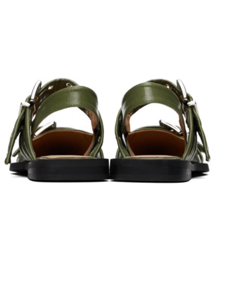 Ganni Olive Green Flats - Image 4