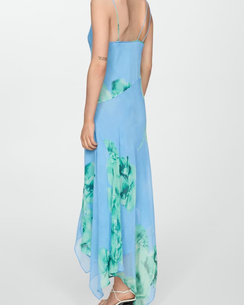 Mango Blue Floral Dress - Image 2