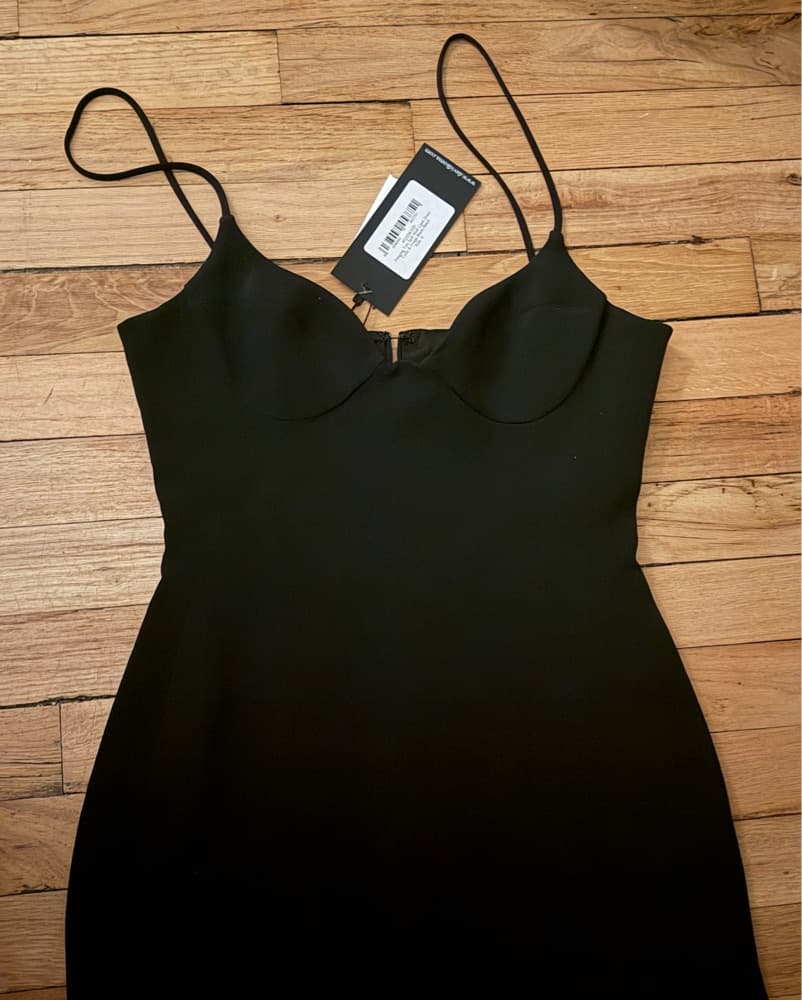 David Koma Chic Black Fringed Midi Dress - Image 4