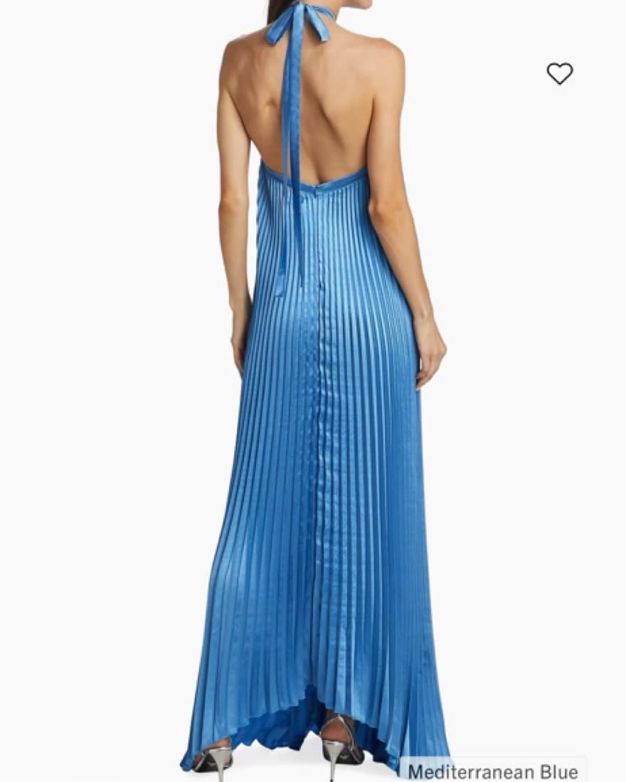 Pleated Asymmetrical Halter gown - Image 2