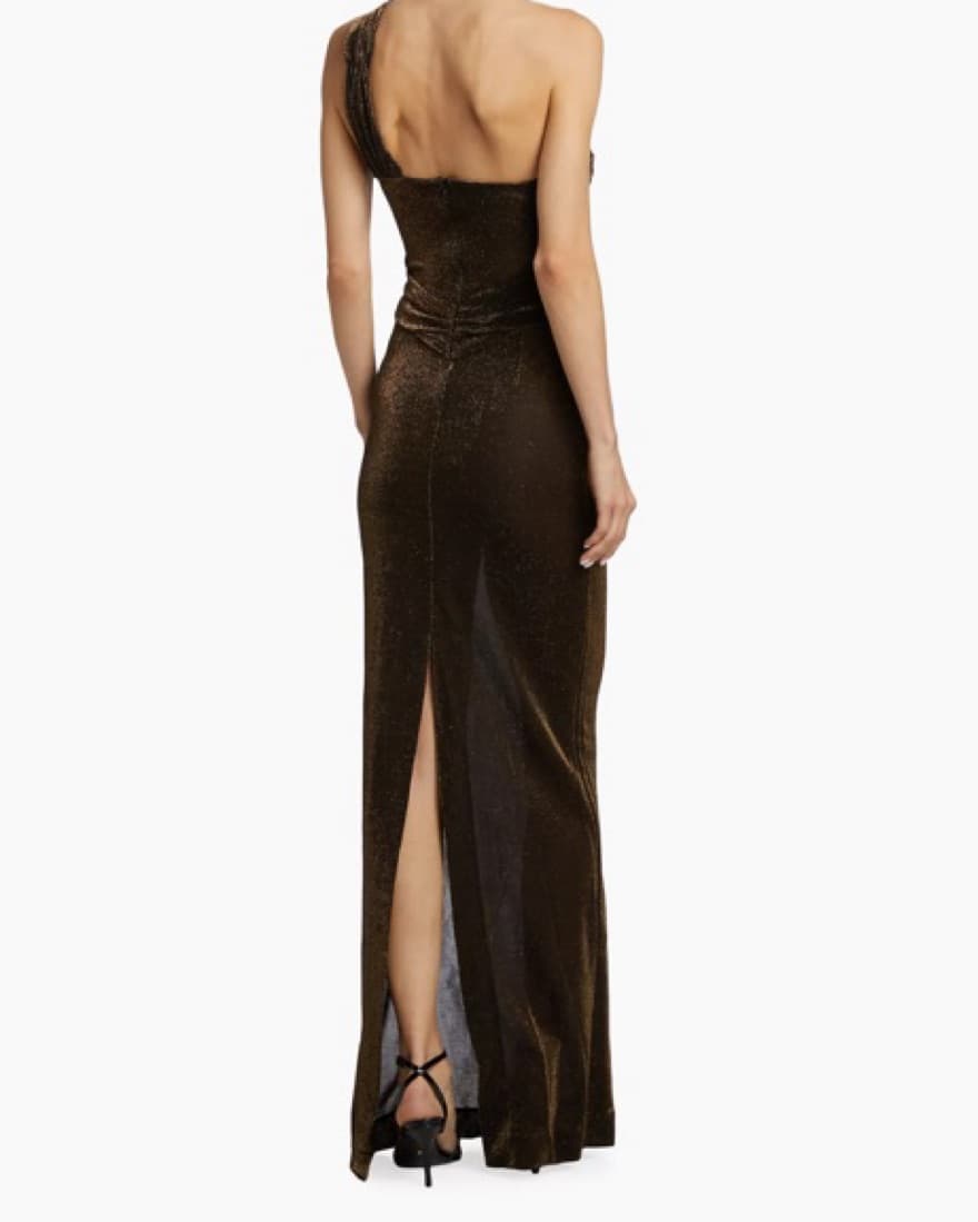 Ronny Kobo Abel Shimmer Cut-Out Gown - Image 3