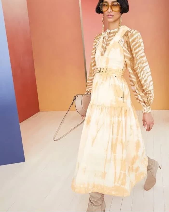 Ulla Johnson Tie-dye Midi Denim Dress - Image 3