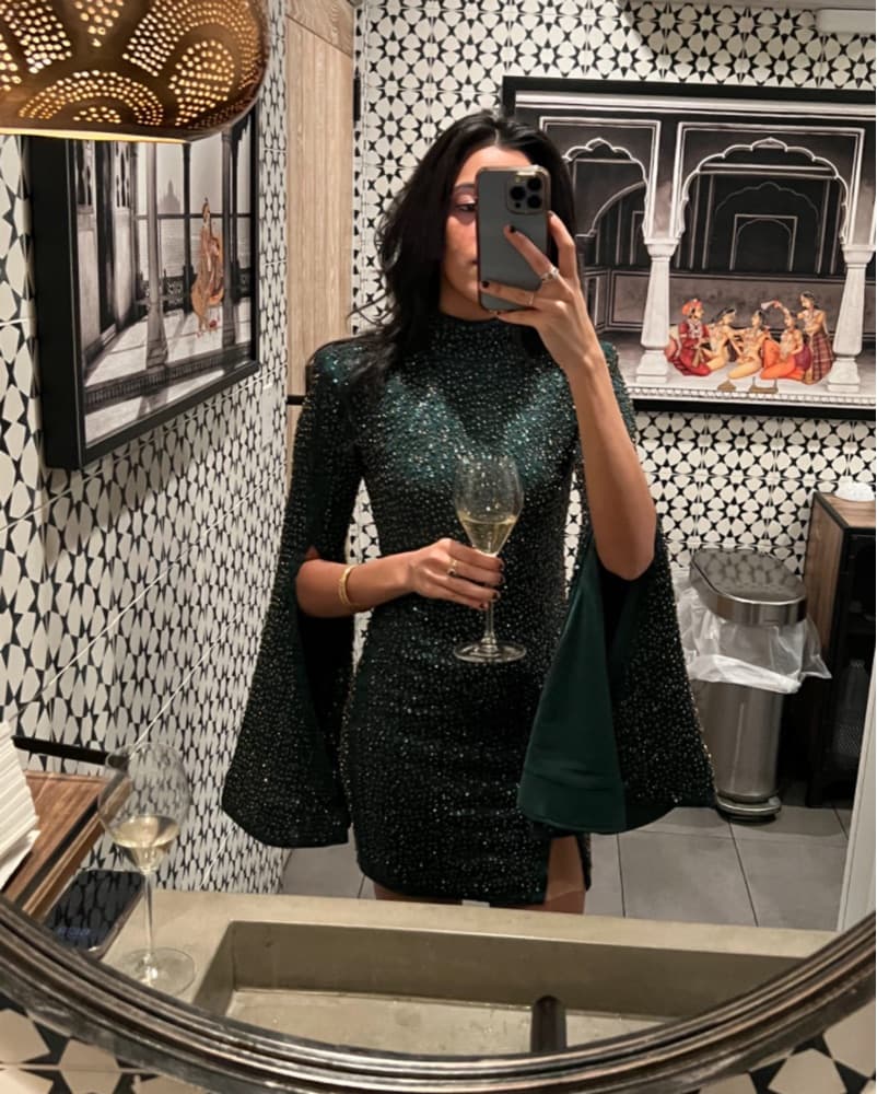 Mr  Gibsoni Mini Dress Green Sequin - Image 3