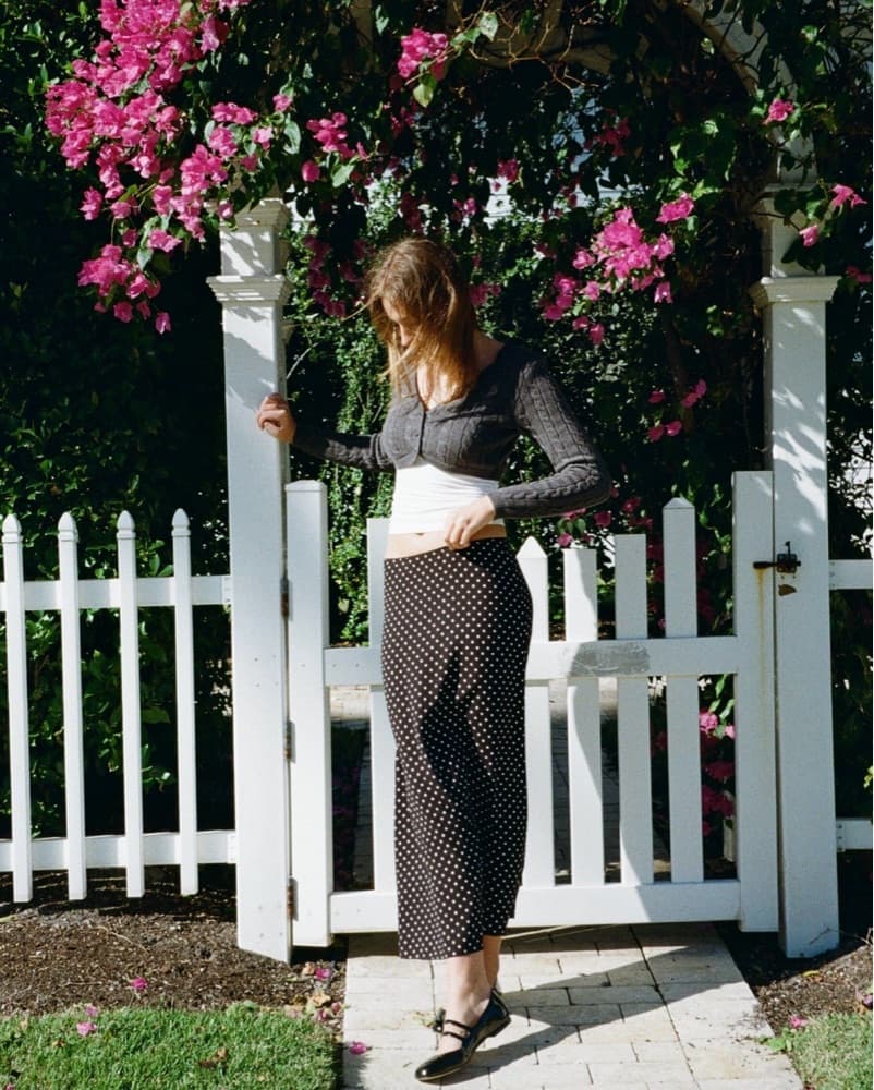 Matching Polka Dot Midi Skirt Set - Image 2