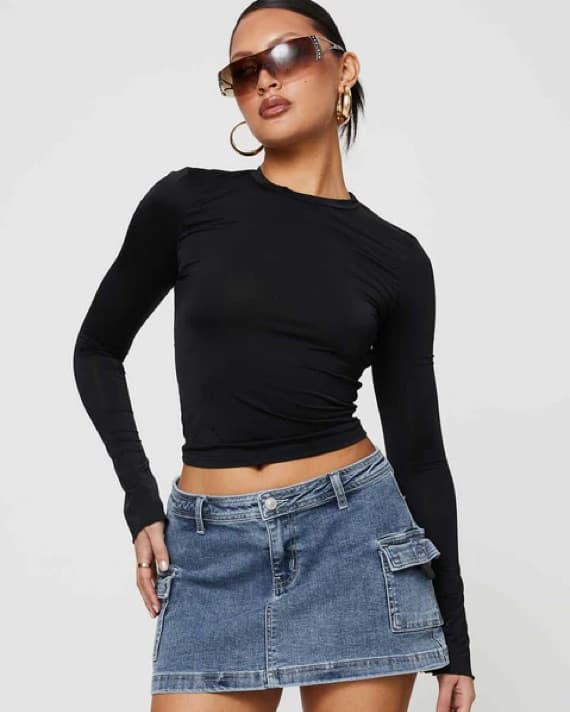 Grishea Low Rise Denim Skirt - Image 1
