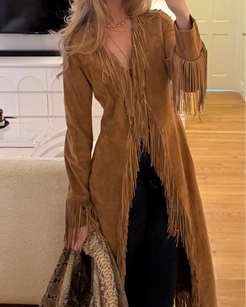 Vintage Suede Fringe Jacket - Image 1
