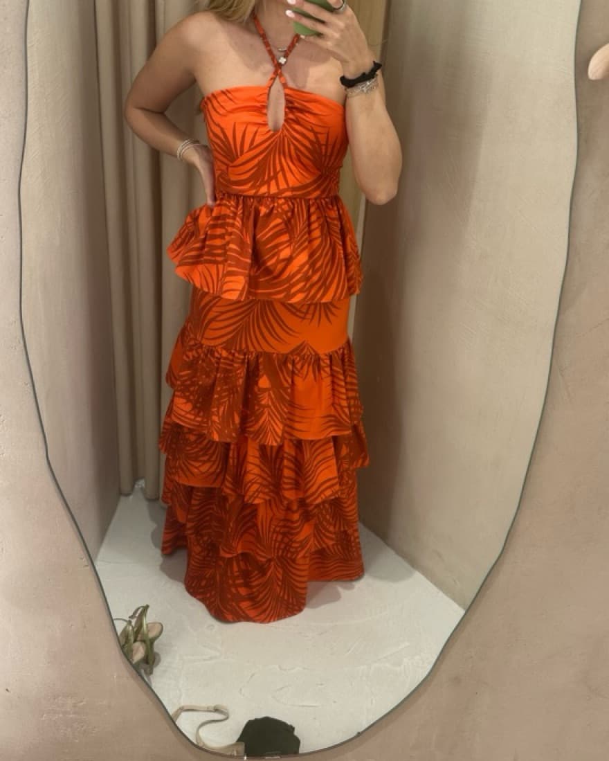 Orange Mattui Collection Spanish Dress - Image 2