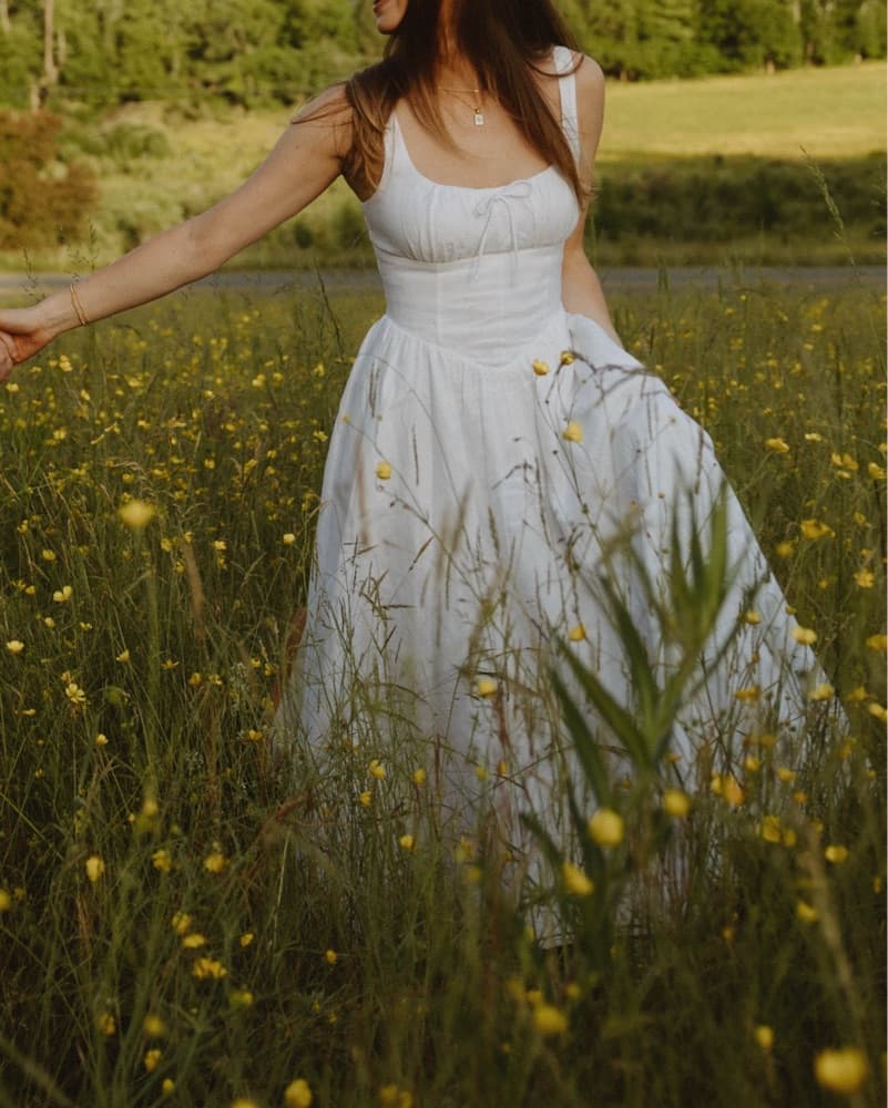 Reformation White Midi Dress - Image 2