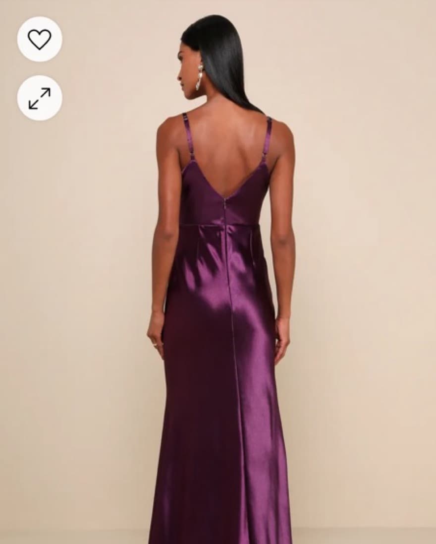 Lulus Make You Shine Dark Purple Satin- - Image 4